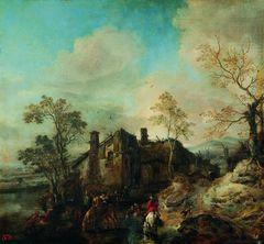 Cornelis van Dalem Landscape with Farmhouse china oil painting image